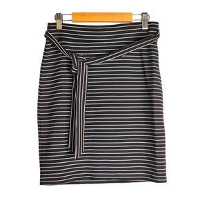 The Loft Black White Striped Women's Petite Skirt Size XS